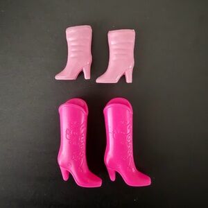 Vintage 90s Mattel Barbie Pink Boots Set of 2
